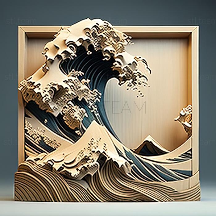 3D model st great wave (STL)